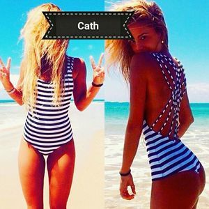 NEW TRENDY BLACK AND WHITE MONOKINI SWIMSUIT